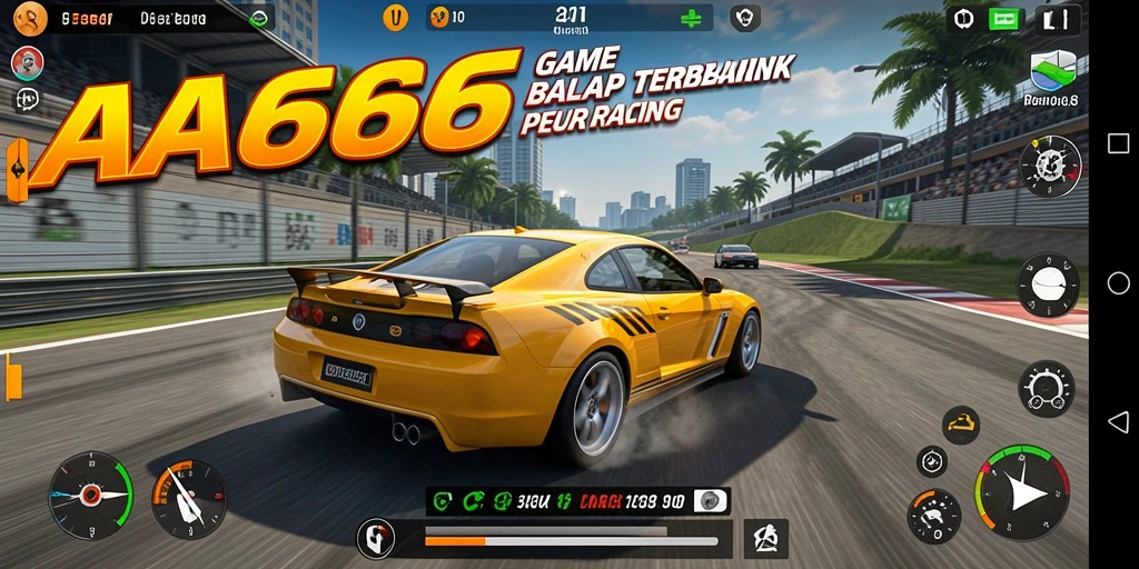 Gameplay intens dan seru dalam balapan AA666.