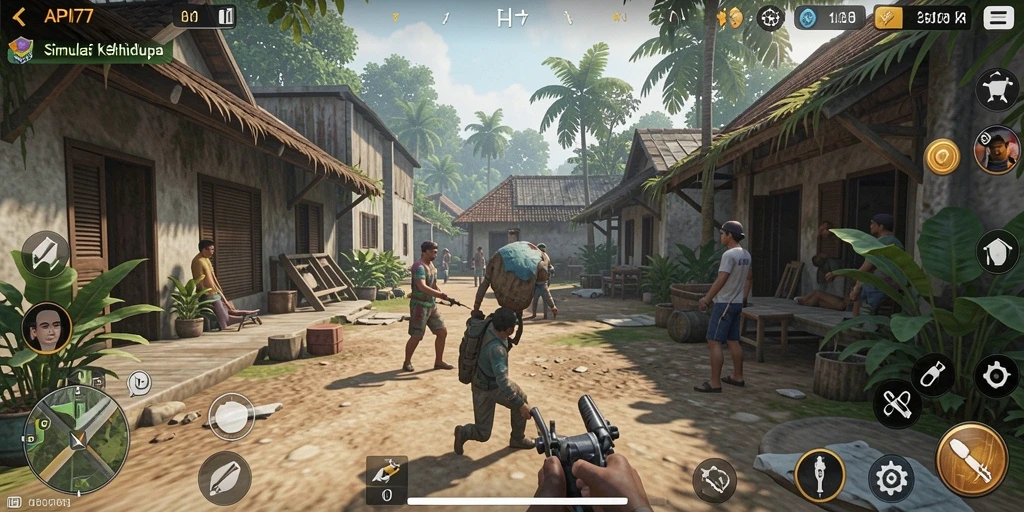 Tampilan gameplay menarik dalam simulasi kehidupan yang dinamis.