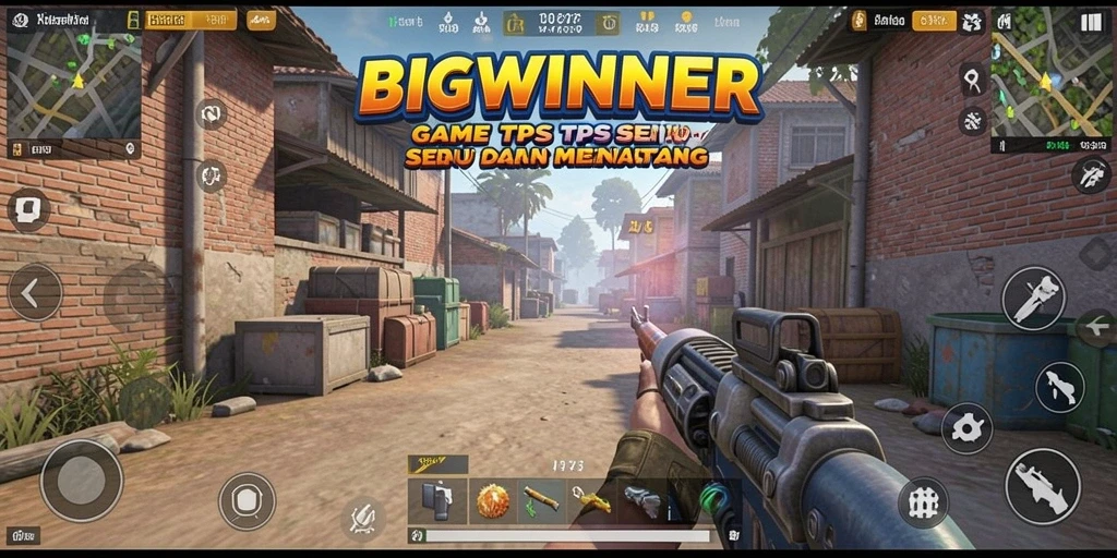 Screenshot gameplay seru dari BIGWINNER dengan aksi tembak-menembak.