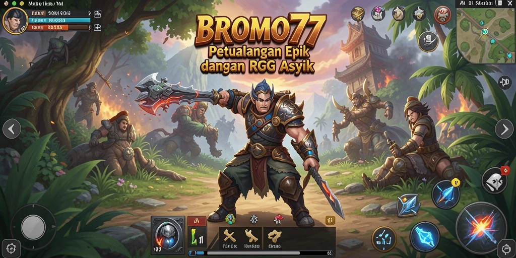 Tampilan gameplay RPG BROMO77 yang penuh aksi dan strategi.