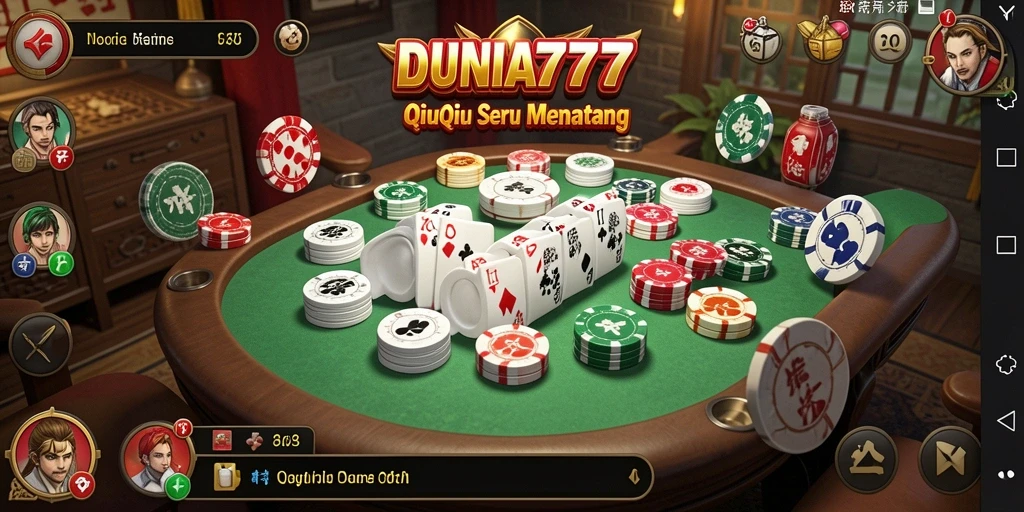 Screenshot gameplay DUNIA777 menampilkan aksi seru QiuQiu.