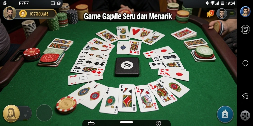 Tampilan gameplay yang seru dalam game Gaple F7F7.
