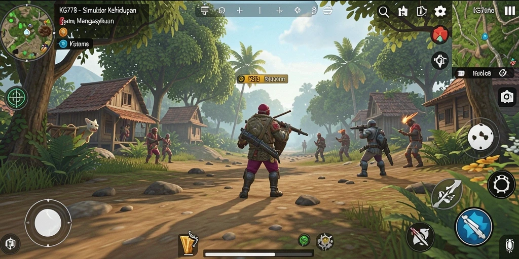 Screenshot gameplay KG778 yang menampilkan interaksi karakter dalam simulasi kehidupan.