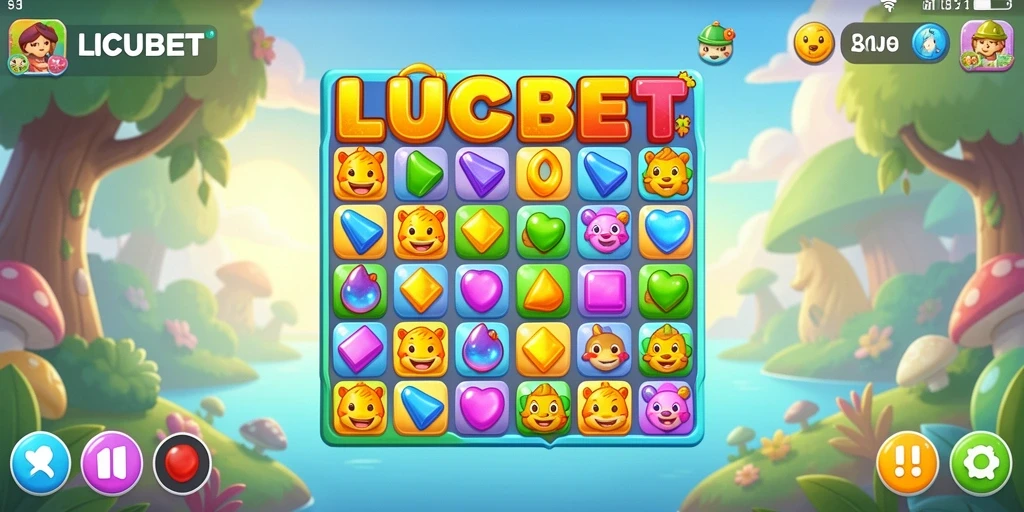 Gameplay seru LUCUBET dengan tantangan match-3 yang menarik.