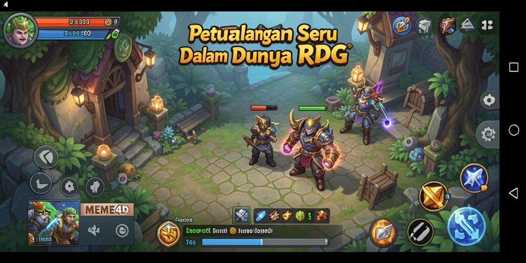 Tampilan gameplay seru dalam petualangan RPG MEME4D.
