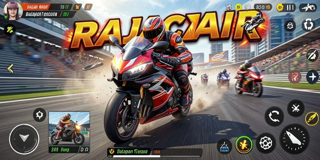 Tampilan menarik dari gameplay balapan motor seru.