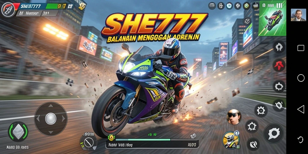 Gameplay seru balapan motor di SHE777 yang mendebarkan.
