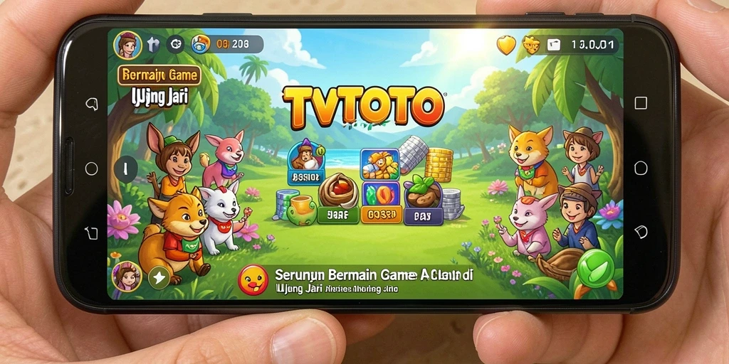 Tangkapan layar utama TVTOTO menunjukkan keseruan gameplay santai.